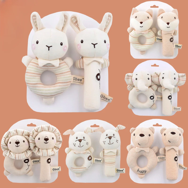 Baby Rattle Toy Set - Baby Rattles Soft Cartoon Cute Plush