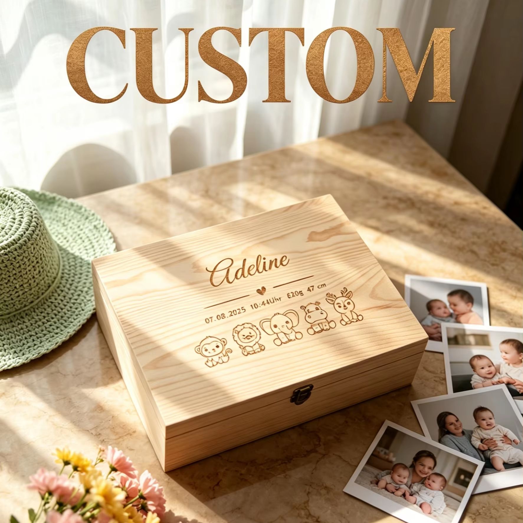 Baby Products Storage Box - Custom Keepsake Gift Box, Ideal for