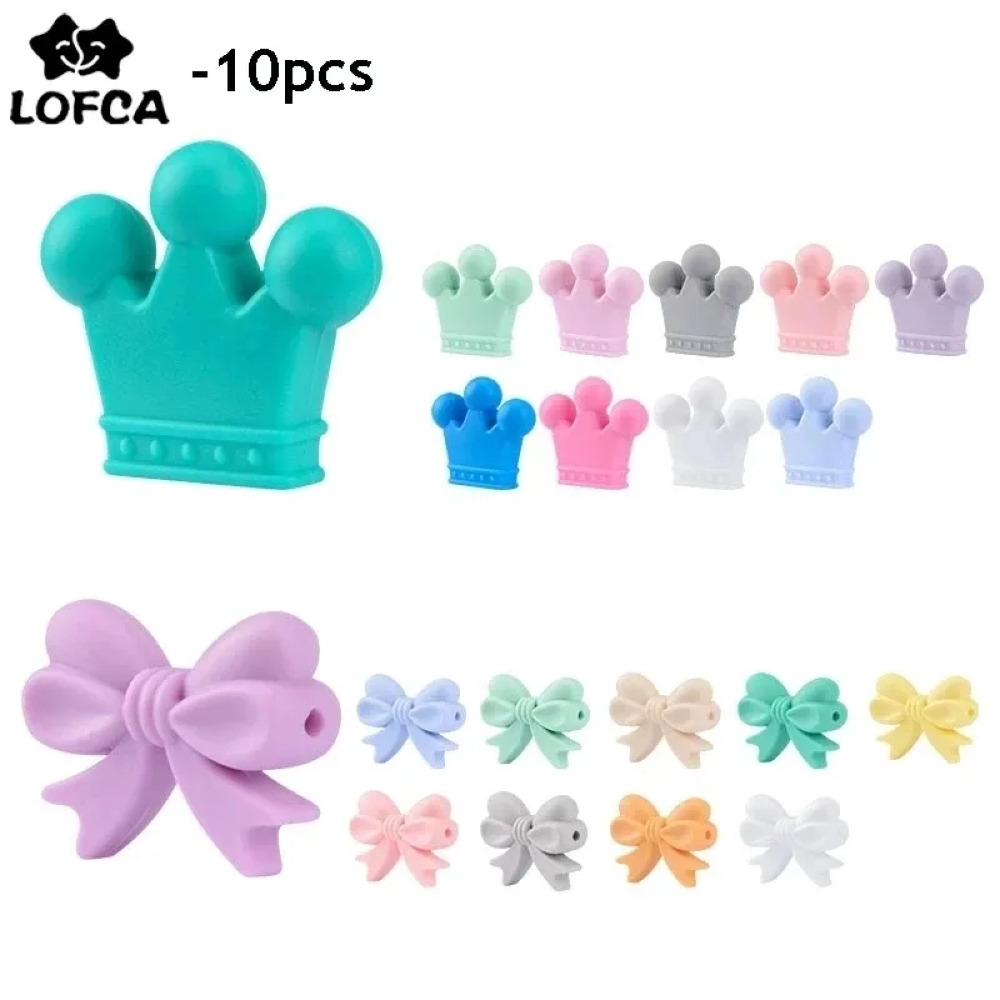 Baby Products Expo - LOFCA 10pcs/lot Silicone Crown Beads BPA