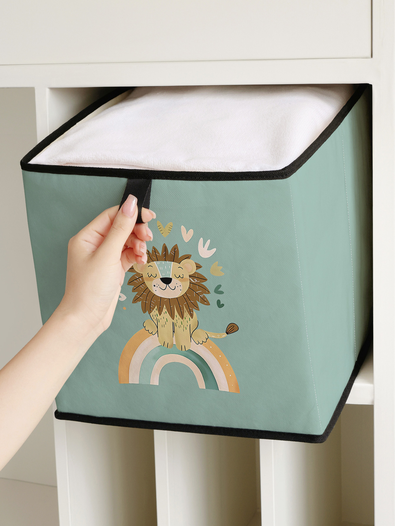 Cute Lion Rainbow Print Foldab - огляд і ціна Baby Products Storage Box