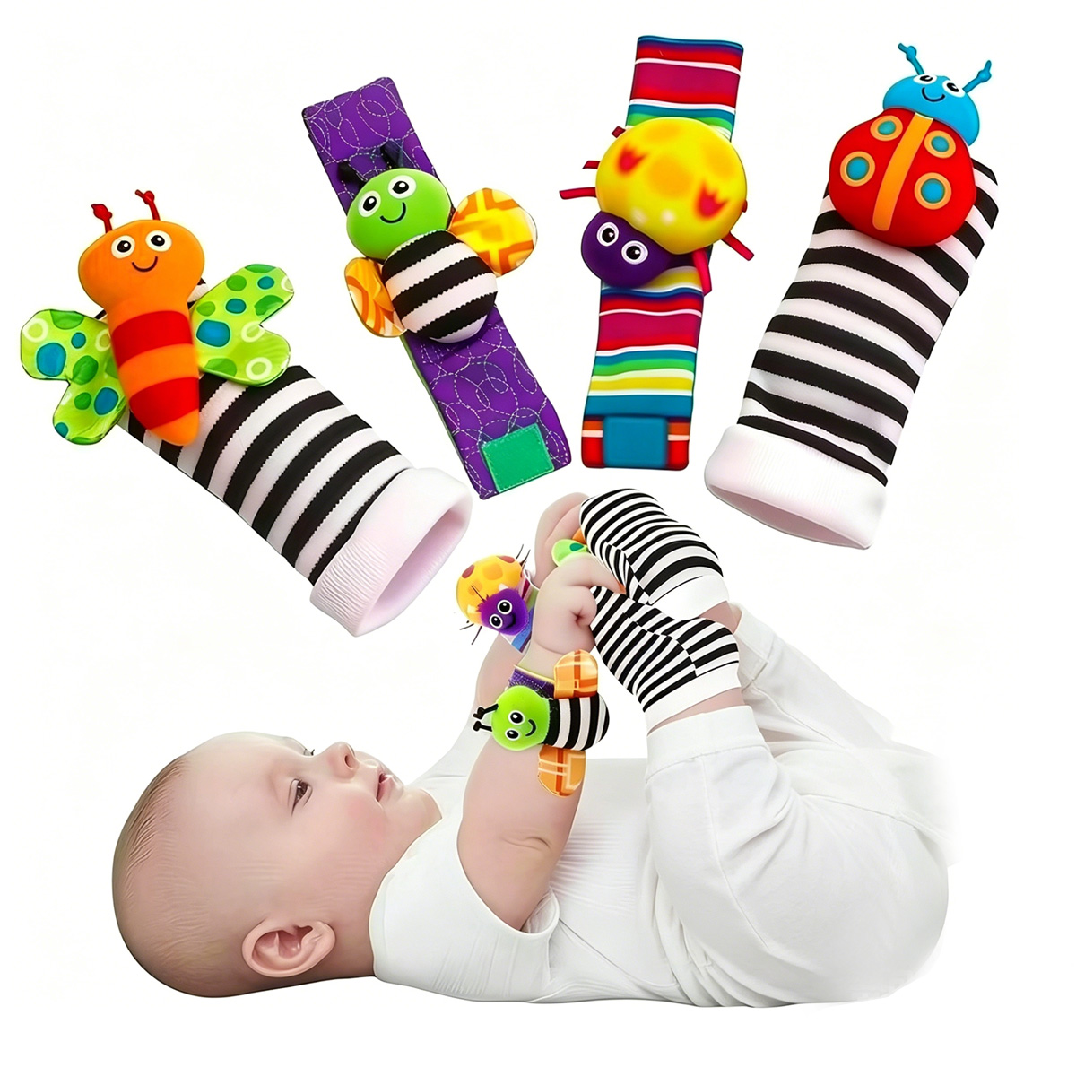 4pcs Baby Rattle Toys Cute Stu - огляд і ціна Baby Rattle Toy Set