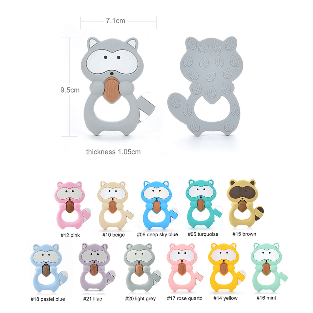 1PC Raccoon Silicone Teether T - огляд і ціна Baby Products Expo