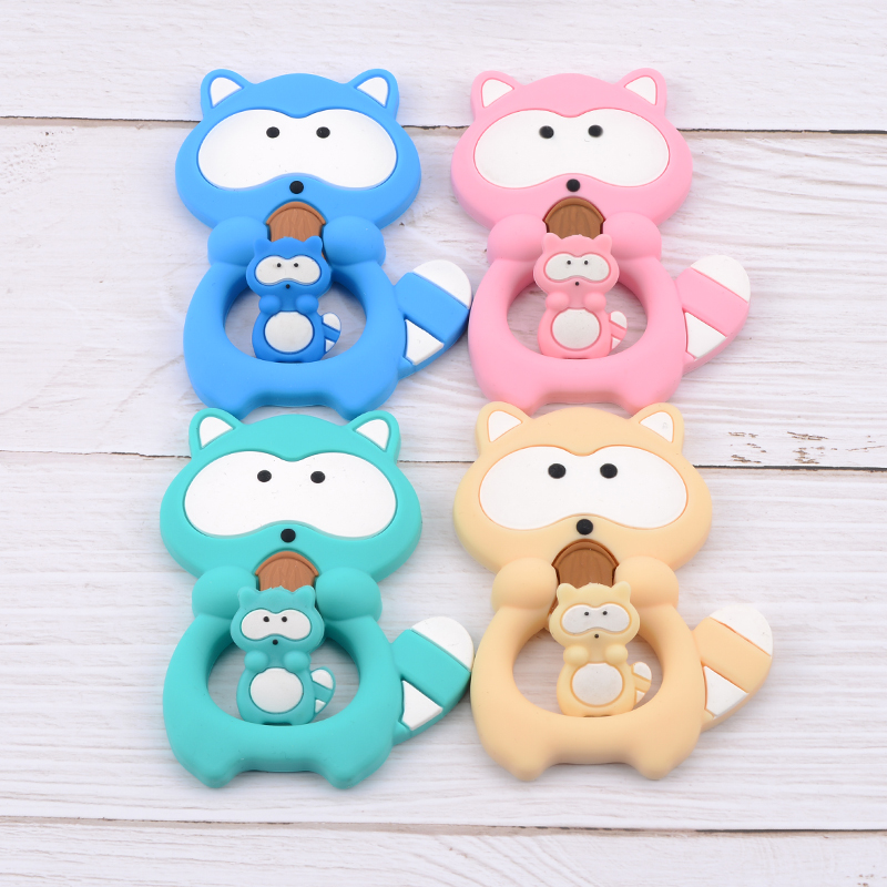 1PC Raccoon Silicone Teether T - огляд і ціна Baby Products Expo