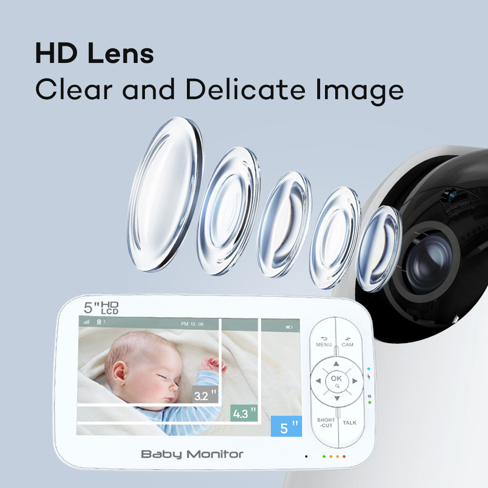 5Inch 2MP 1080P  APP Remote Co - огляд і ціна Baby Monitor Sensor