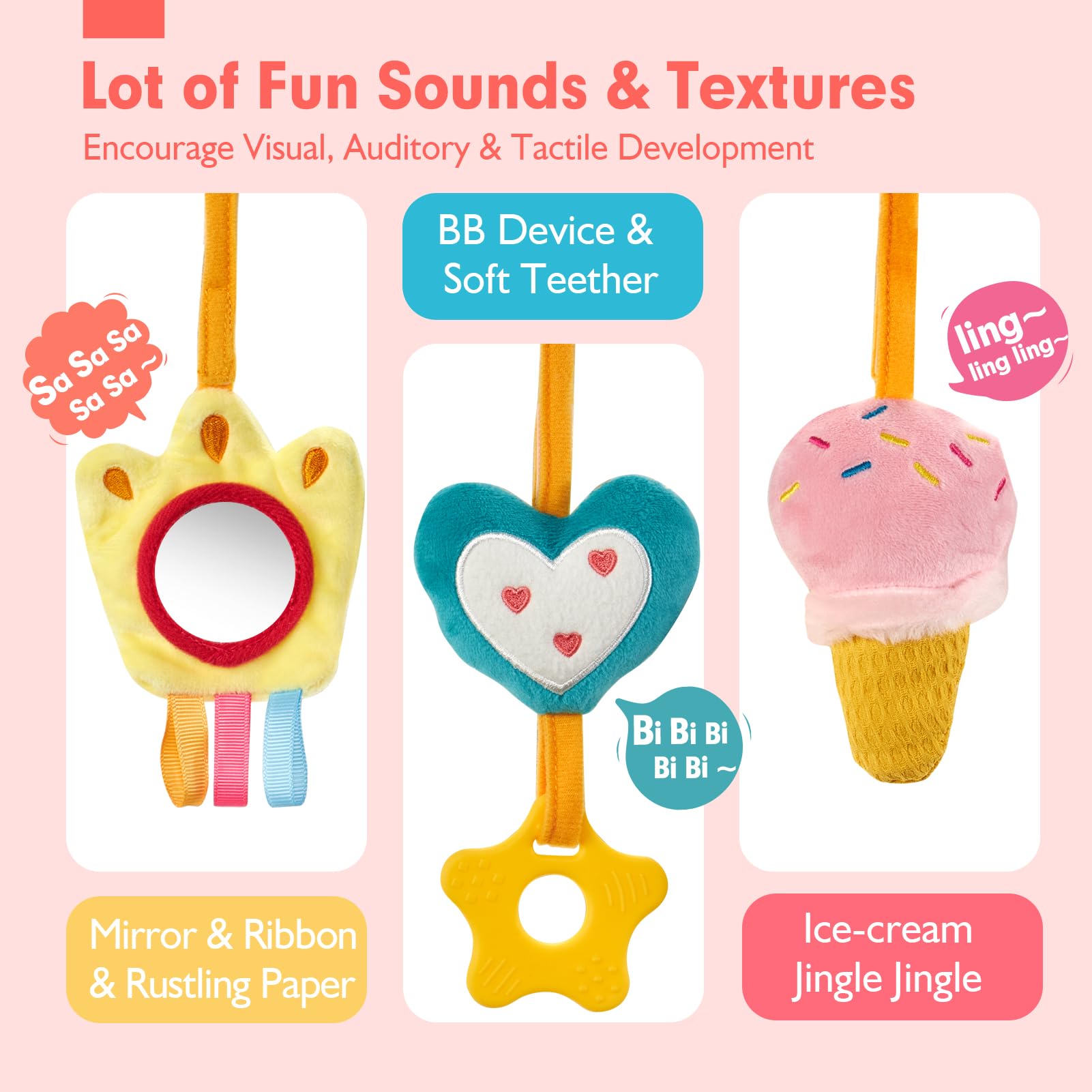 Car Seat Toys for Babies Rattl - огляд і ціна Baby Rattle Toy Set