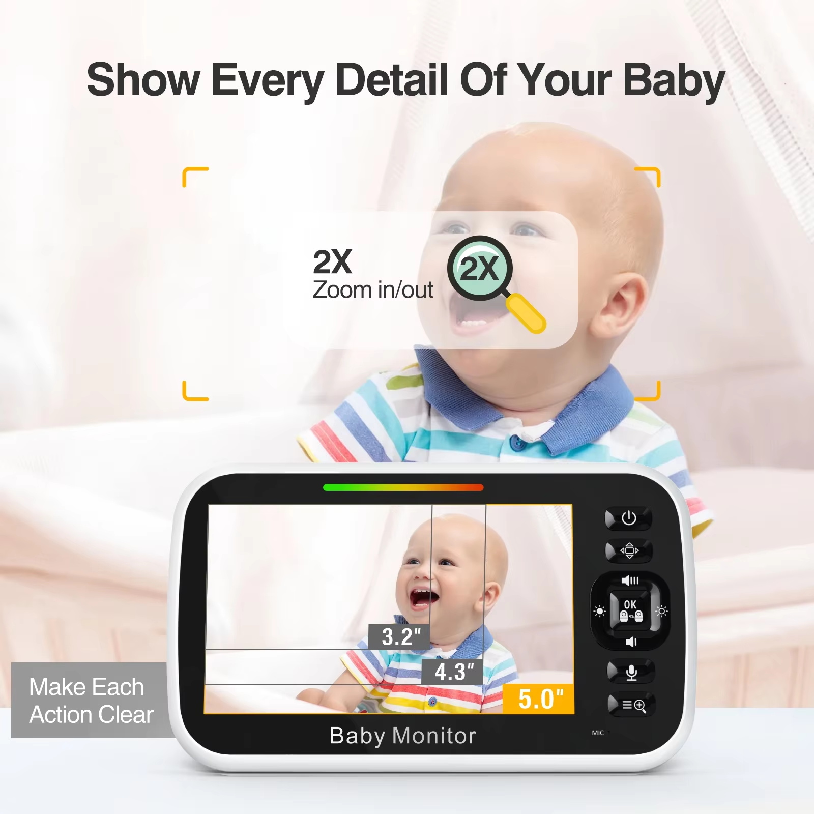 5.0 Inch Baby Monitor LCD Scre - огляд і ціна Baby Monitor Sensor